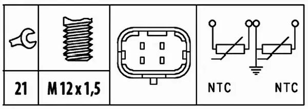 HELLA CZUJNIK TEMPERATURY WODY 6PT 009 309-581 