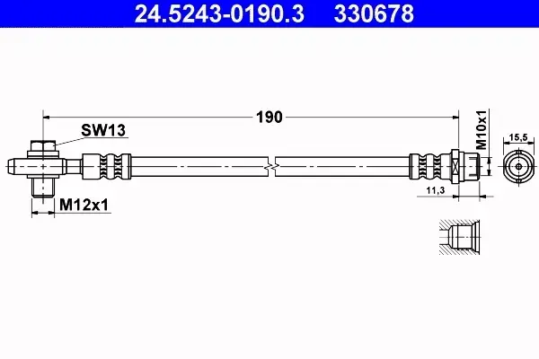 ATE PRZEWÓD HAMULCOWY 24.5243-0190.3 