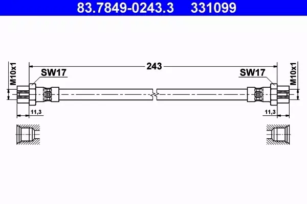 ATE PRZEWÓD HAMULCOWY 83.7849-0243.3 