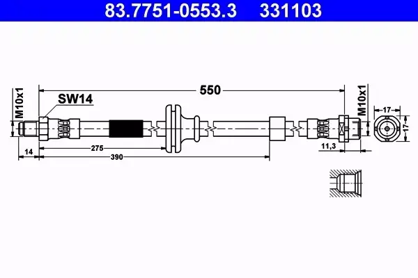 ATE PRZEWÓD HAMULCOWY 83.7751-0553.3 