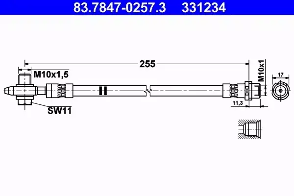 ATE PRZEWÓD HAMULCOWY 83.7847-0257.3 
