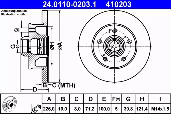 ATE TARCZE TYŁ VW PASSAT GOLF 3 VENTO 226MM 