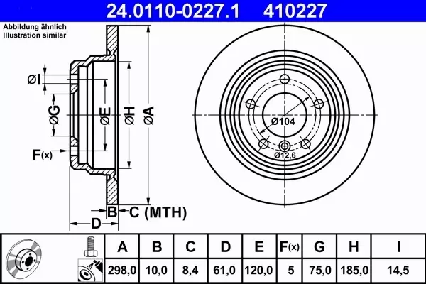 ATE TARCZE TYŁ PEŁNE BMW E39 KRK 520 523 525 Tylne 