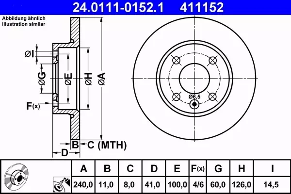 ATE TARCZE HAMULCOWE PRZÓD OPEL CORSA C 1.0 1.2 