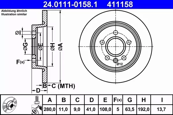 ATE TARCZE+KLOCKI PRZÓD+TYŁ VOLVO V50 C30 278MM 