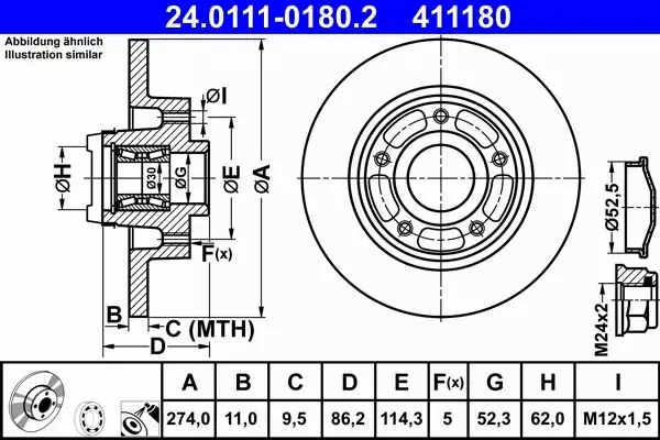 ATE TARCZE+KLOCKI PRZÓD+TYŁ RENAULT GRAND SCENIC III 296+274MM 