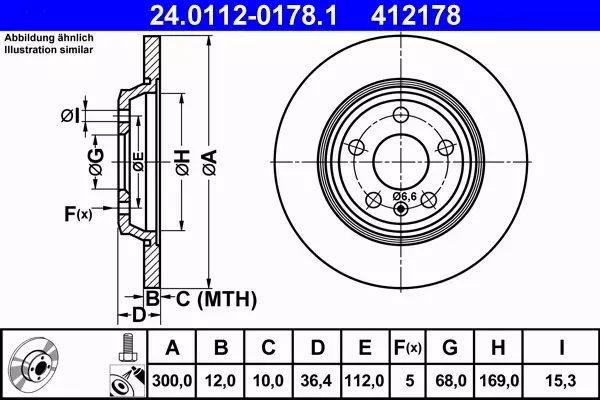 ATE TARCZE+KLOCKI TYŁ AUDI A4 B8 A5 8T Q5 8R 300MM 