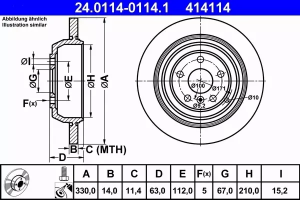 ATE TARCZE + KLOCKI TYŁ MERCEDES W164 W251 330MM 