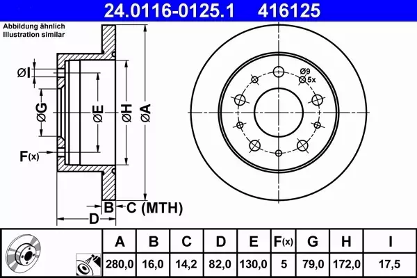 ATE TARCZE TYŁ 280mm JUMPER DUCATO BOXER 