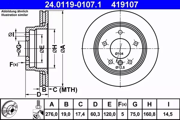 ATE TARCZE HAMULCOWE TYŁ BMW 3 E36 E46 276MM SUPER 