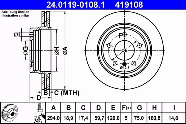 ATE TARCZE HAMULCOWE TYŁ BMW 3 E46 294MM SUPER HIT 