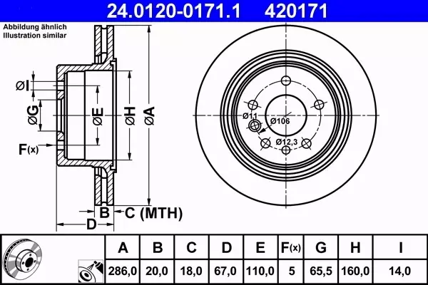 ATE TARCZE TYŁ OPEL OMEGA B 286MM SUPER HIT 