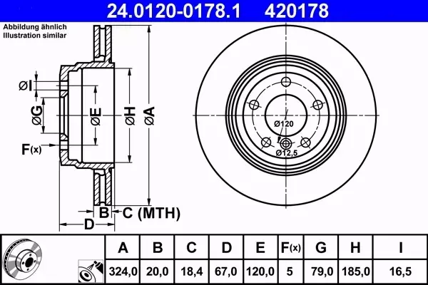 ATE TARCZE TYŁ BMW 7 E65 E66 730 735 324MM SUPER 