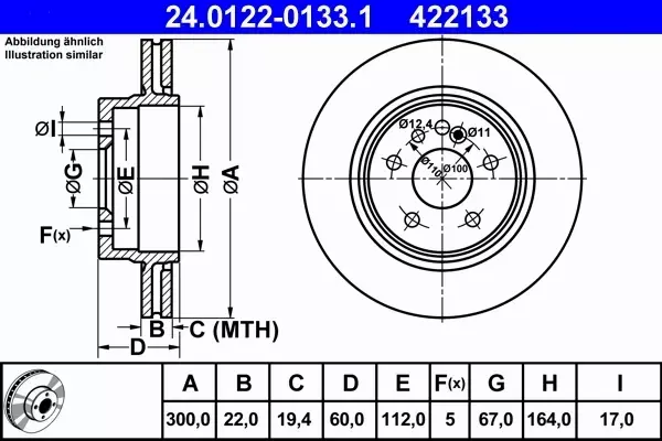 ATE TARCZE TYŁ 300mm MERCEDES S W140 S140 