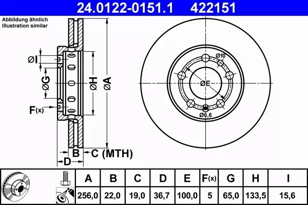 ATE TARCZE+KLOCKI PRZÓD VW FOX POLO 9N 6R 256MM 