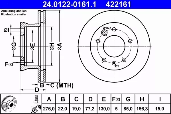 ATE TARCZE PRZÓD SPRINTER 901 902 903 VW LT 276MM 