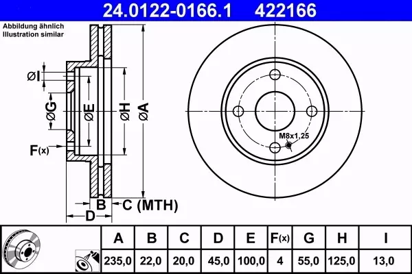 ATE TARCZE PRZÓD MAZDA 323 IV V DEMIO 235MM OKAZJA 