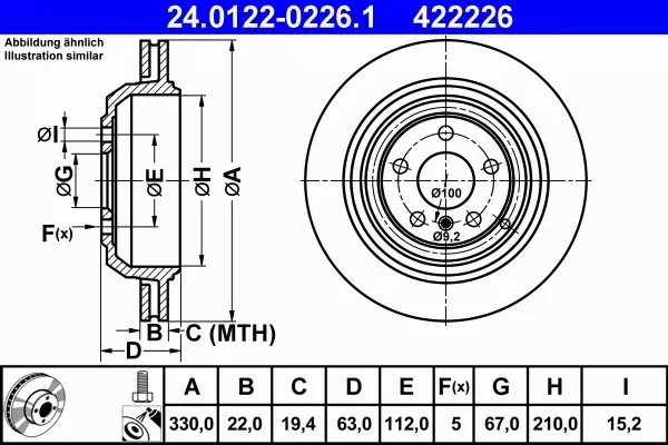 ATE TARCZE+KLOCKI PRZÓD+TYŁ MERCEDES GL X164 M W164 R W251 350+330MM 