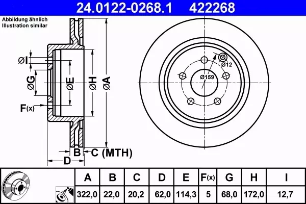 ATE TARCZE+KLOCKI TYŁ NISSAN 350Z 322MM 