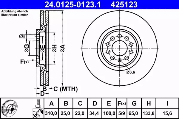 ATE TARCZE+KLOCKI PRZÓD+TYŁ A3 LEON GOLF BORA 310+256MM 