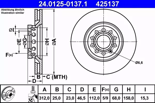 ATE TARCZE+KLOCKI PRZÓD AUDI A4 B6 B7 A6 C5 312MM 