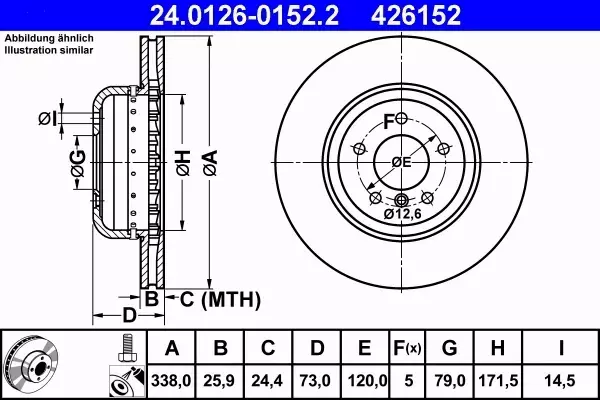 ATE TARCZE+KLOCKI PRZÓD+TYŁ BMW 1 E82 E88 338+324MM 