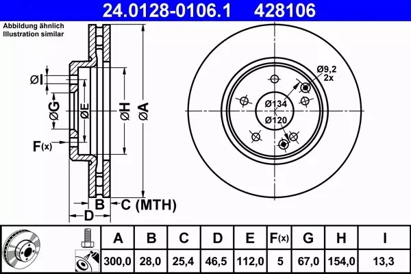 ATE TARCZE PRZÓD MERCEDES CLK C208 C209 W203 300MM 