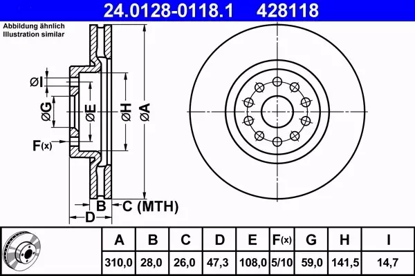 ATE TARCZE+KLOCKI PRZÓD+TYŁ ALFA ROMEO 166 310+276MM 