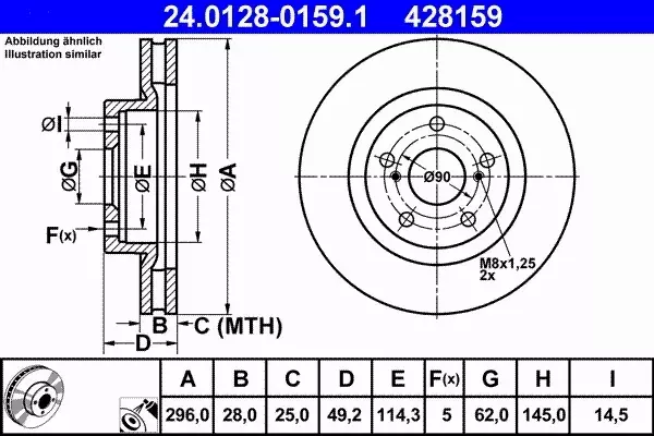 ATE TARCZE + KLOCKI PRZÓD TOYOTA RAV 4 III IV AURIS E15 E18 296MM 