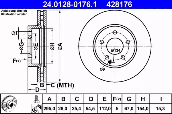 ATE TARCZE PRZÓD MERCEDES E W211 295MM 