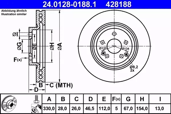 ATE TARCZE PRZÓD MERCEDES C W203 3.2 CDI 3.5 330MM 