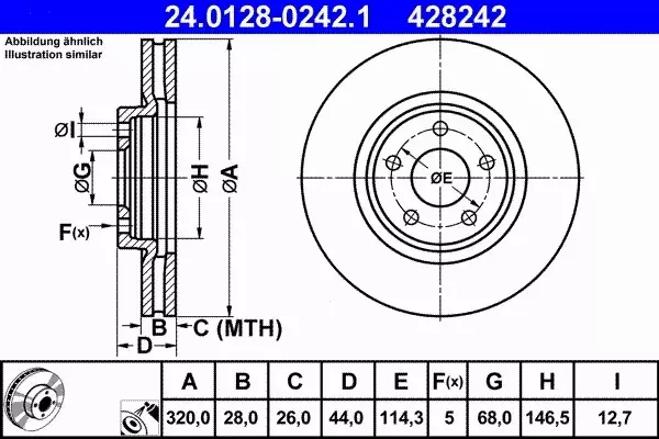 ATE TARCZE+KLOCKI PRZÓD NISSAN QASHQAI J10 RENAULT KOLEOS 320MM 