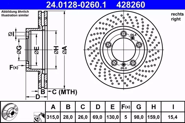 ATE TARCZE+KLOCKI PRZÓD PORSCHE BOXSTER CAYMAN 981 315MM 