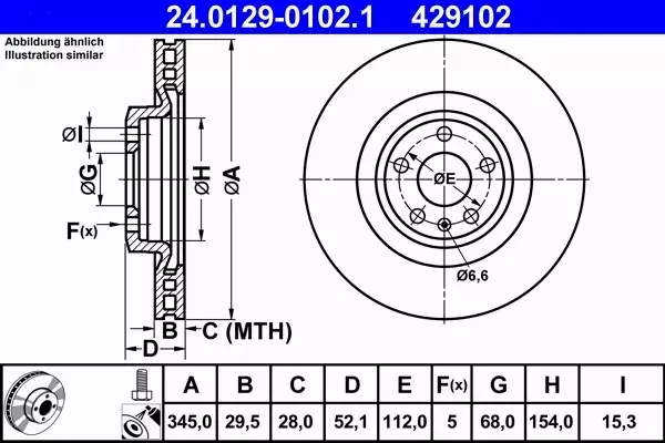 ATE TARCZE+KLOCKI PRZÓD AUDI A4 B8 S4 A5 8T 345MM 