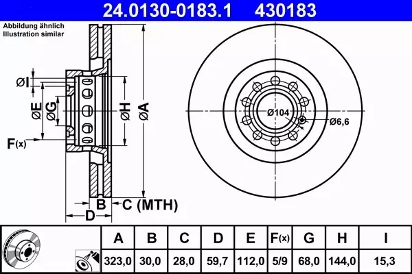 ATE TARCZE+KLOCKI PRZÓD AUDI A8 D3 323MM 