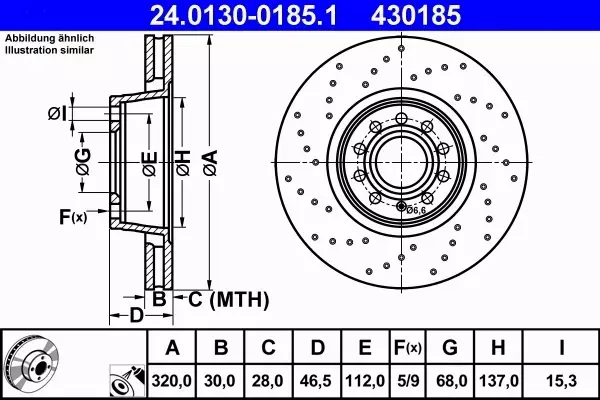 ATE TARCZE+KLOCKI PRZÓD AUDI A4 B6 B7 320MM 