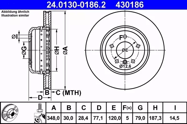 ATE TARCZE PRZÓD 348mm BMW 5 E60 6 E63 E64 