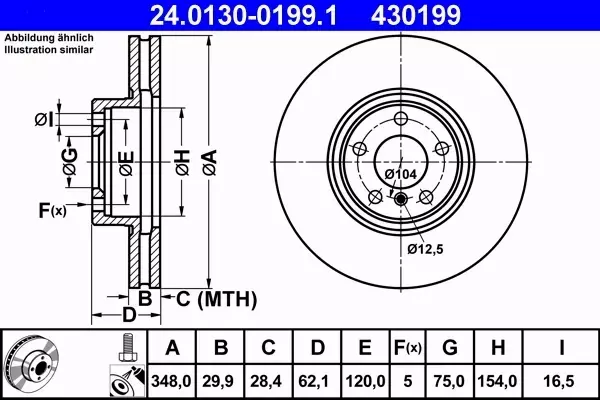 ATE TARCZE+KLOCKI+CZUJNIK P BMW X5 E70 F15 X6 E71 F16 348MM 