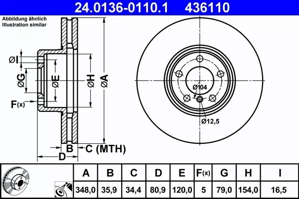 ATE TARCZE+KLOCKI PRZÓD BMW 7 E65 E66 348MM 