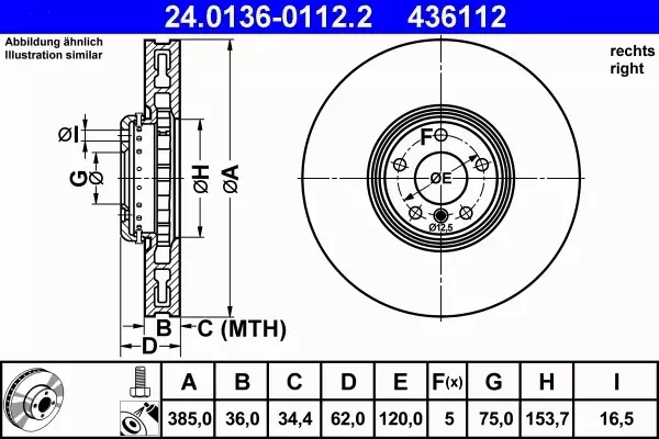 ATE TARCZE+KLOCKI PRZÓD BMW X5 E70 F15 X6 E71 F16 385MM 