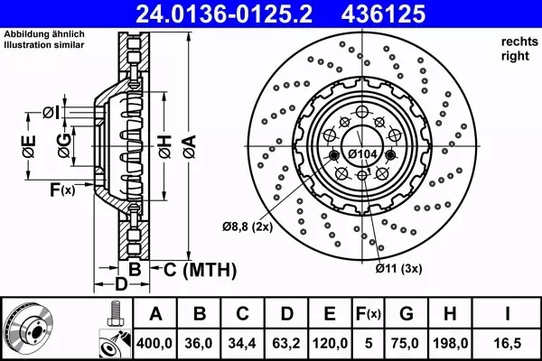 ATE TARCZE+KLOCKI PRZÓD BMW M5 F10 6 F12 F13 F06 400MM 