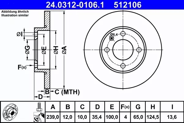 ATE POWERDISC TARCZE PRZÓD VW POLO SCIROCCO VENTO 