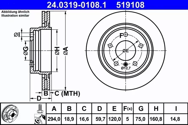 ATE PowerDisc TARCZE TYŁ 294mm BMW 3 E46 