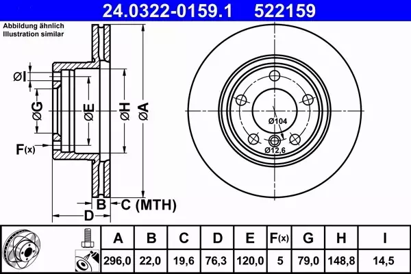 ATE POWER DISC TARCZE PRZÓD BMW 5 E39 296MM HIT 