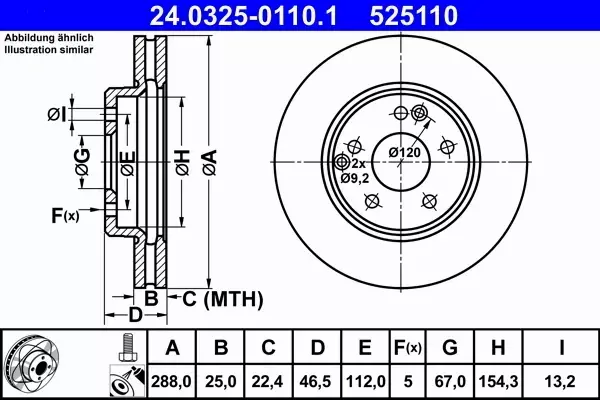 ATE POWER DISC TARCZE PRZÓD MERCEDES C W202 W203 