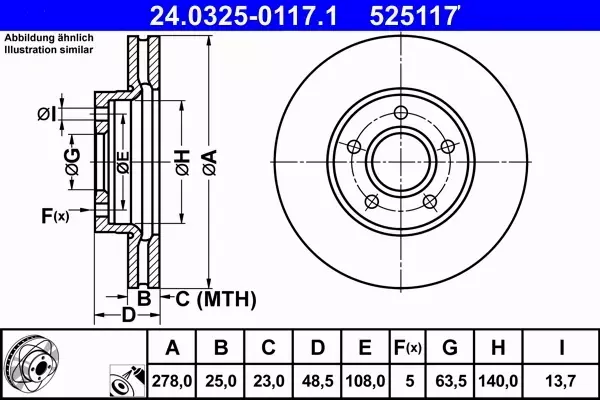 ATE PD TARCZE + KLOCKI PRZÓD FORD FOCUS MK2 278MM 