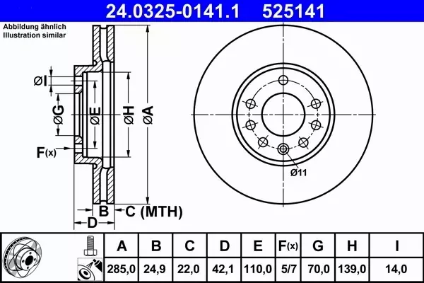 ATE POWER DISC TARCZE PRZÓD OPEL VECTRA C SIGNUM 