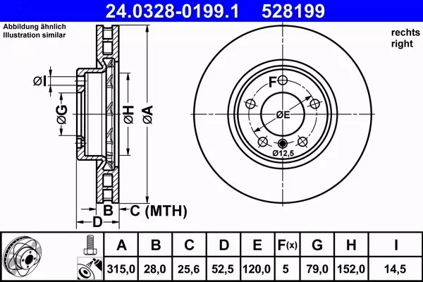 ATE TARCZE PD+KLOCKI PRZÓD BMW M3 E36 315MM 