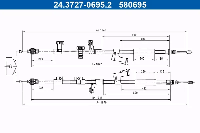 ATE LINKA HAMULCA RĘCZNEGO FORD FOCUS MK3 C-MAX 