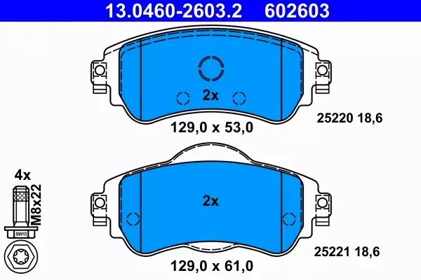 ATE TARCZE+KLOCKI PRZÓD+TYŁ CITROEN C4 II 266+249MM 